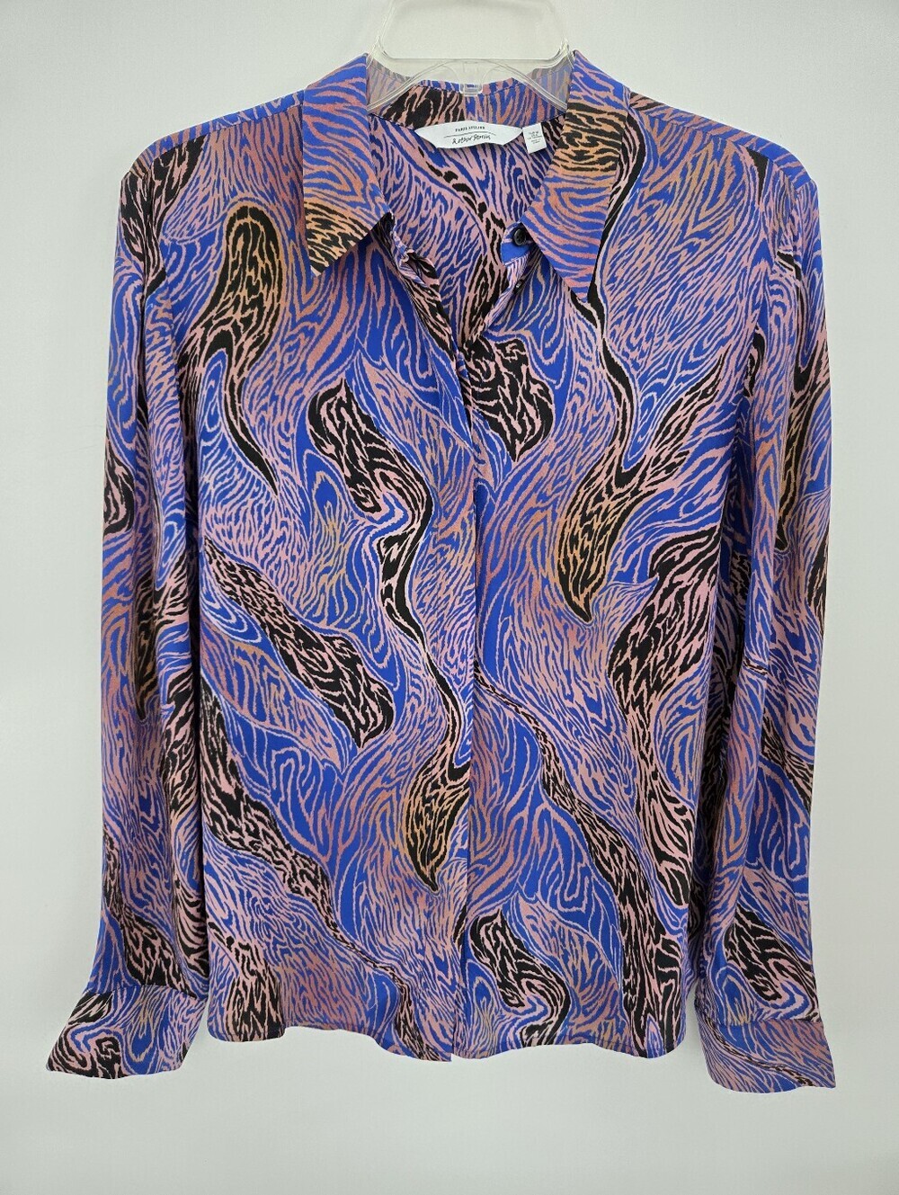 Paris Atelier & Other Stories Long Sleeve Button Down. Vibrant multicolored abst